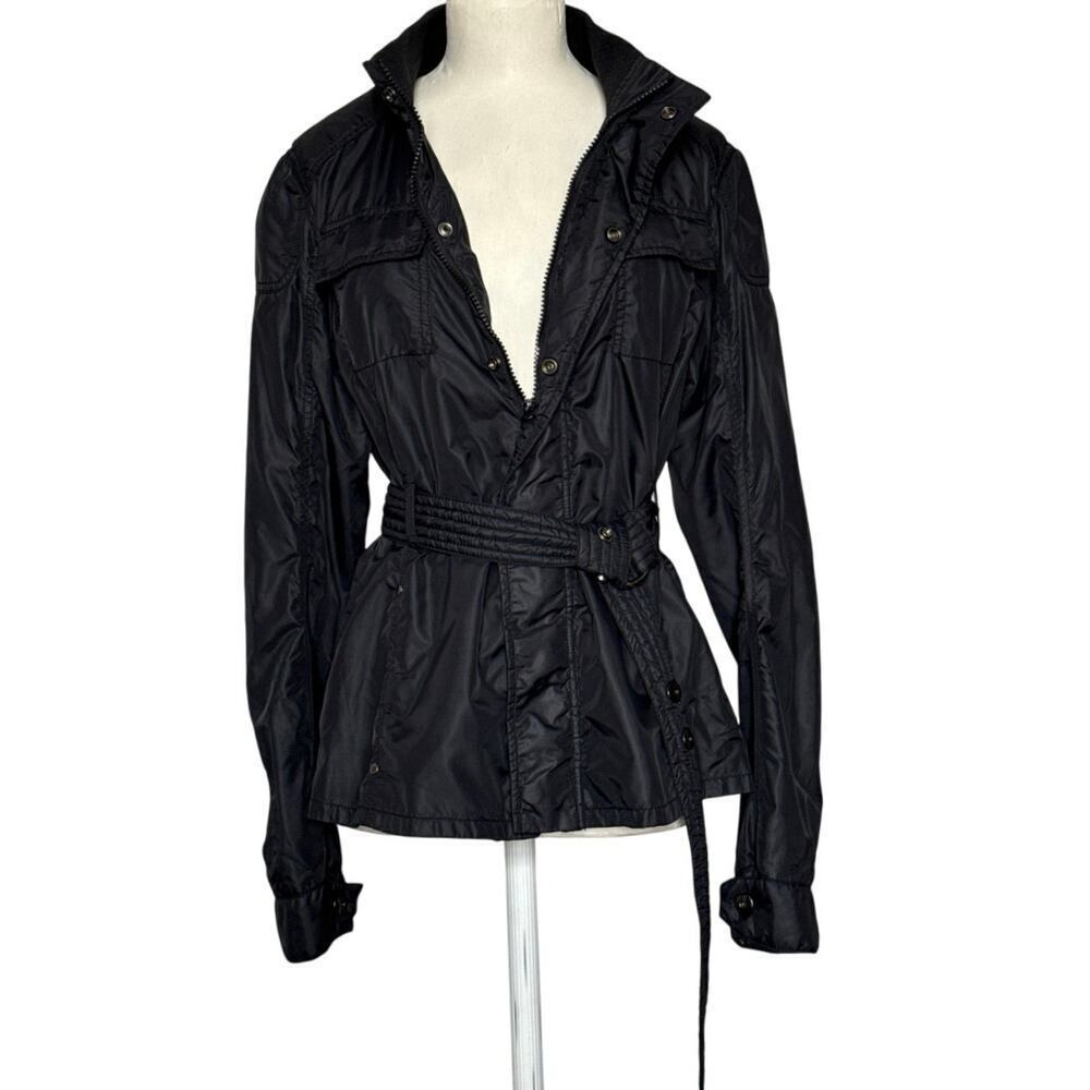 Free People Black Belted Nylon Utility Jacket – Size 10